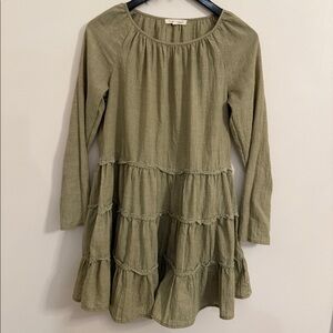 Indigo Saul Green Tiered Dress